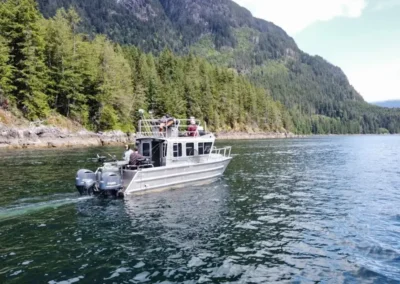 Our fishing vessel headed out of the inlet